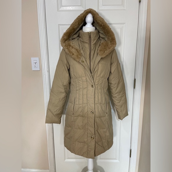 Larry Levine Down-Filled Coat with Faux Fur-Trimmed Hood - Picture 3 of 14